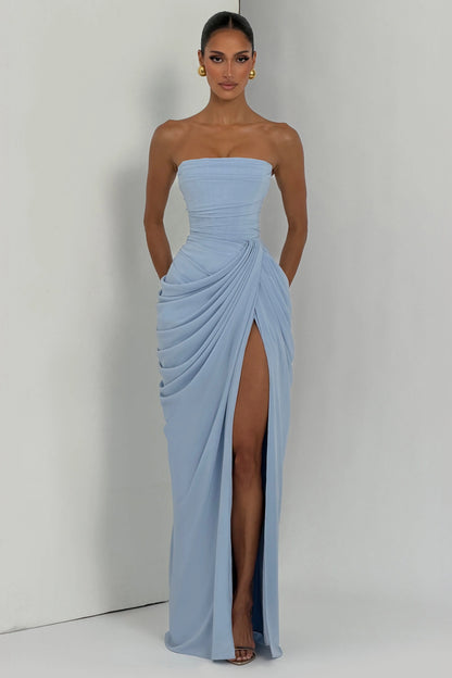 Marine Robe Longue — Bleu Ciel