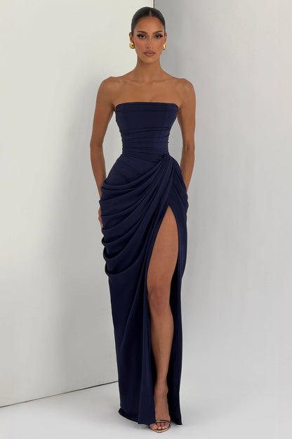 Marine Robe Longue — Bleu Marine