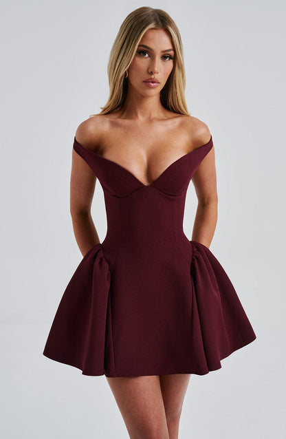 Robe courte Marla - Laque cerise