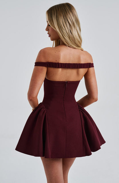 Robe courte Marla - Laque cerise