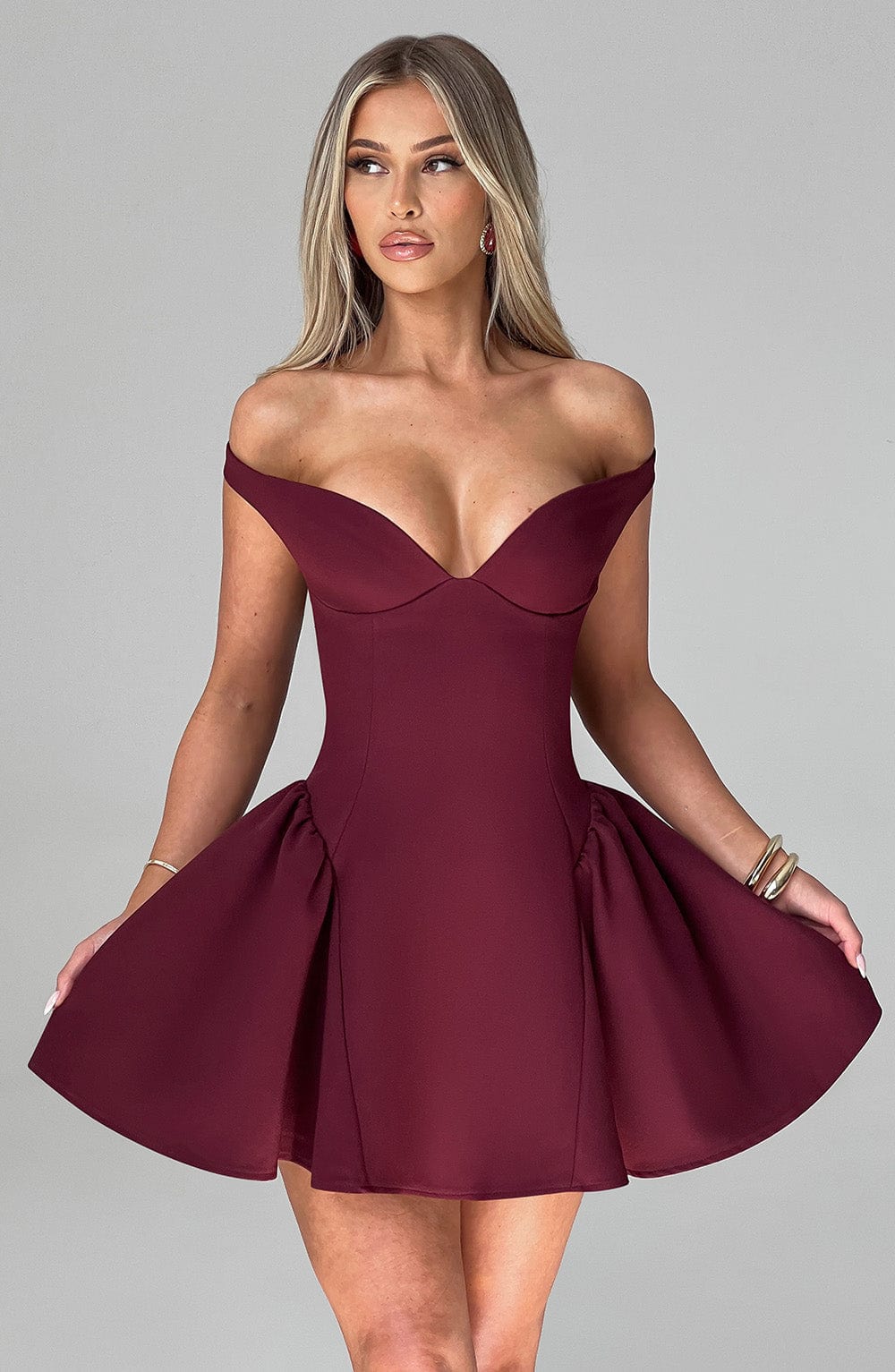 Robe courte Marla - Laque cerise