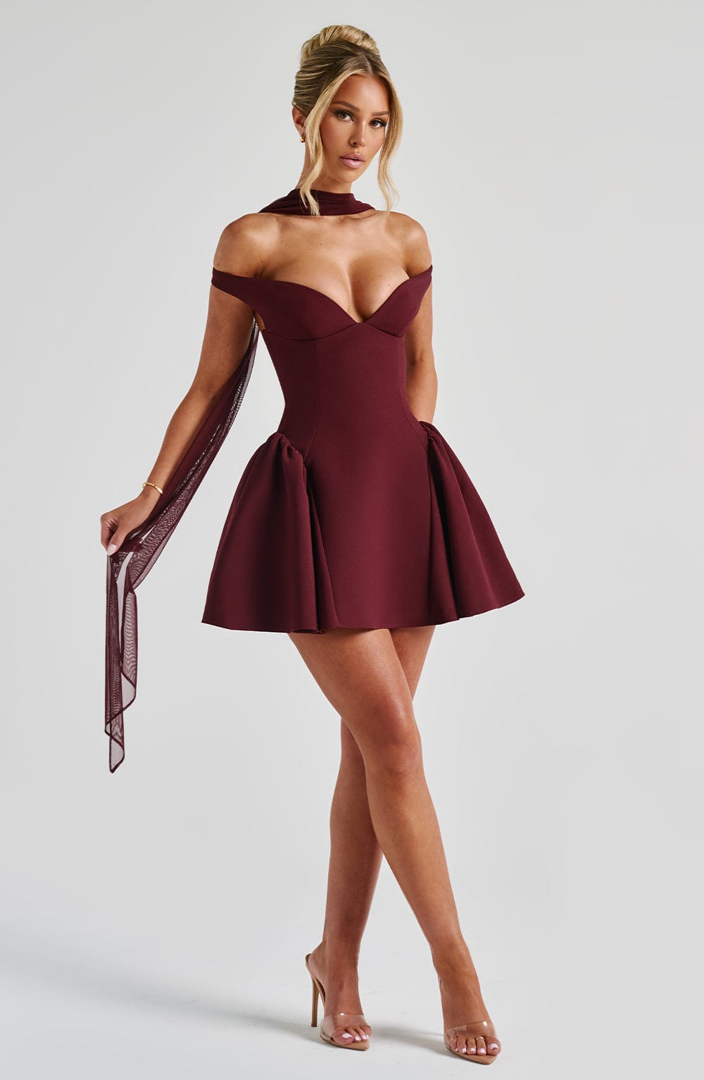 Robe courte Marla - Laque cerise