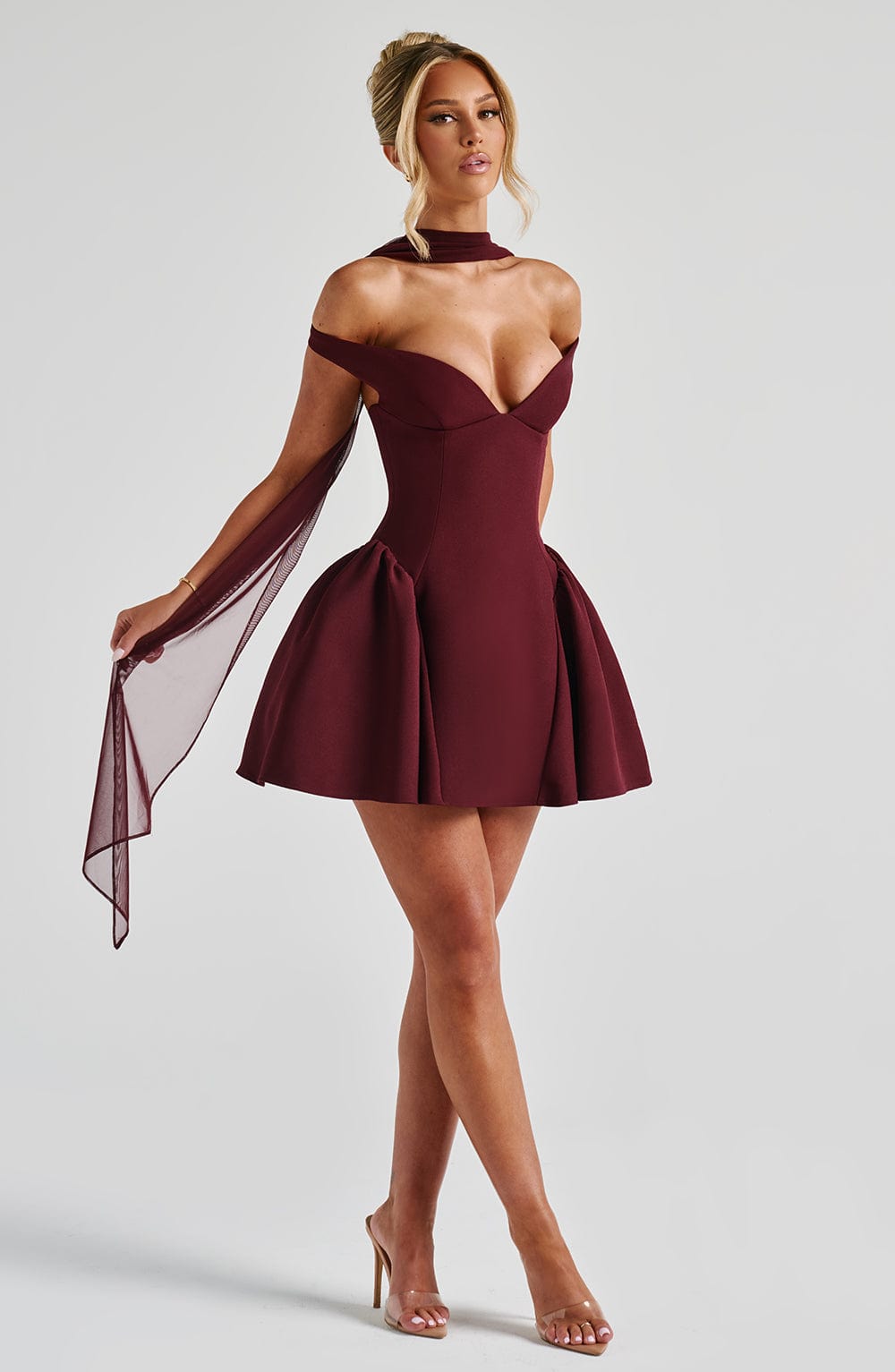 Robe courte Marla - Laque cerise