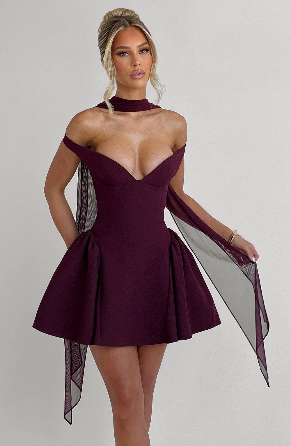 Robe courte Marla - Laque cerise