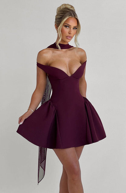 Robe courte Marla - Laque cerise