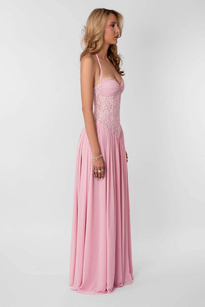 Mathilde Robe Longue — Rose - Rose