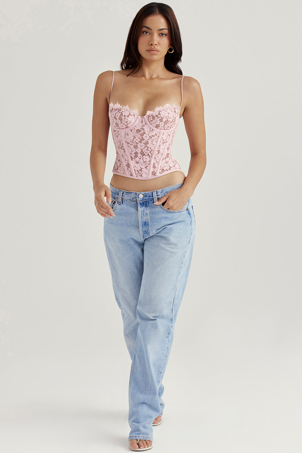 Manon Corset Dentelle Rose