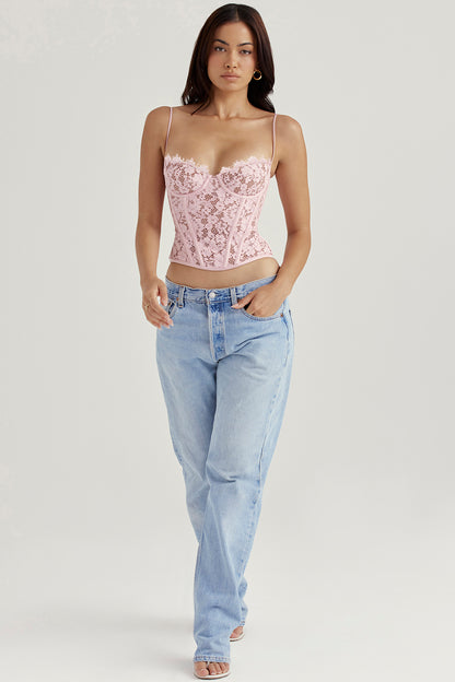 Manon Corset Dentelle Rose