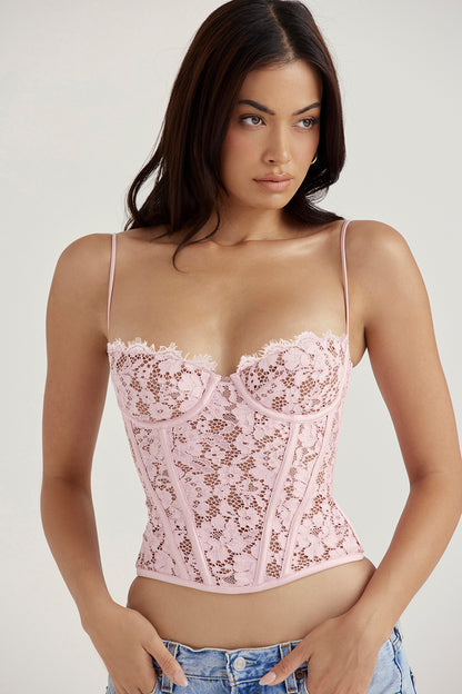 Manon Corset Dentelle Rose