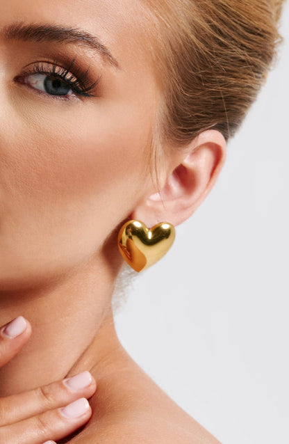 Milan Heart Earrings - Gold