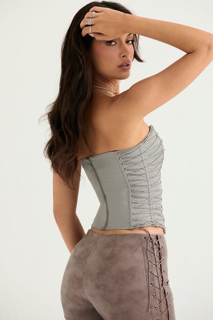 Salomé Corset Lacé Gris
