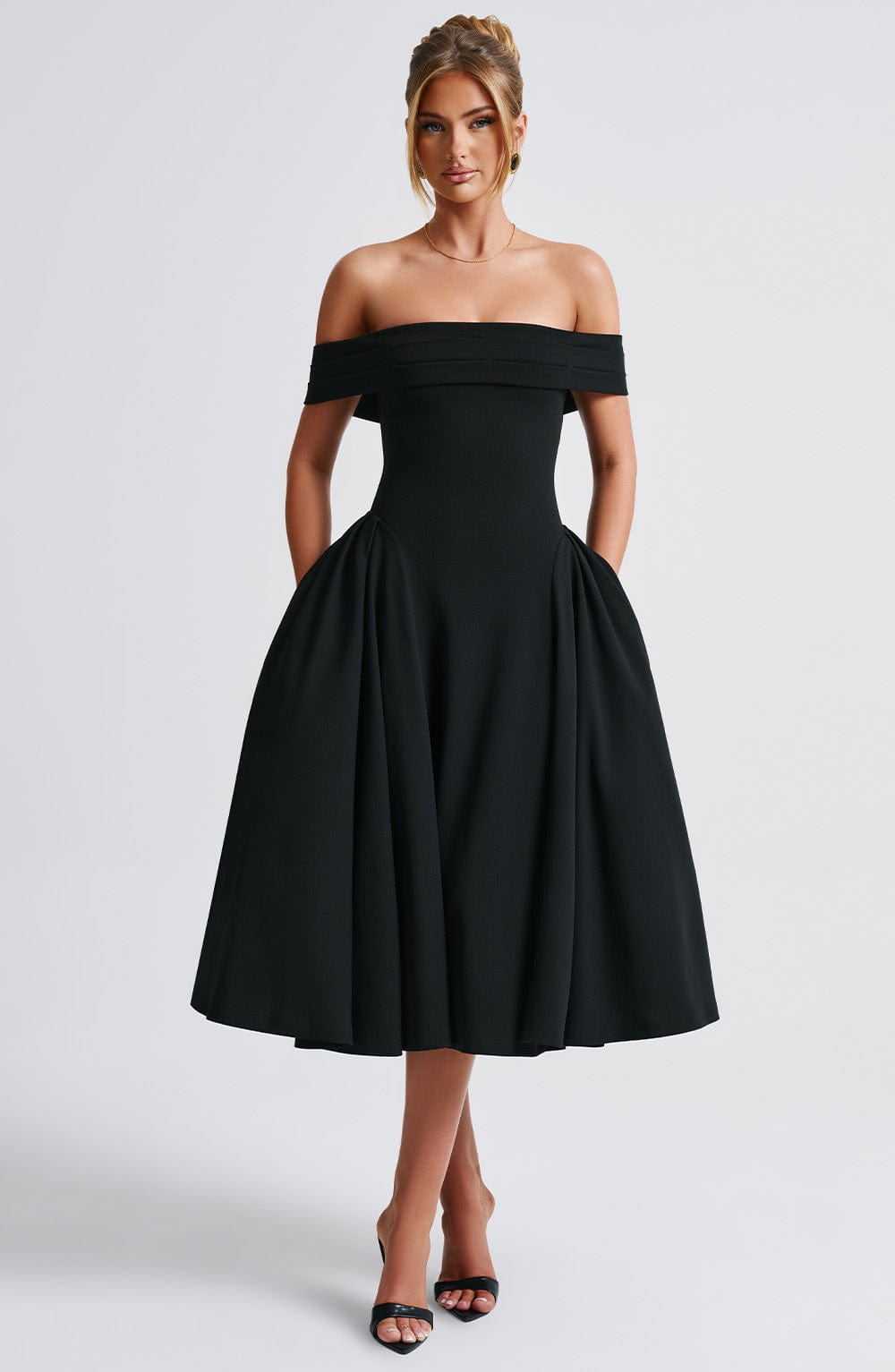 Robe mi-longue Miranda - Noir