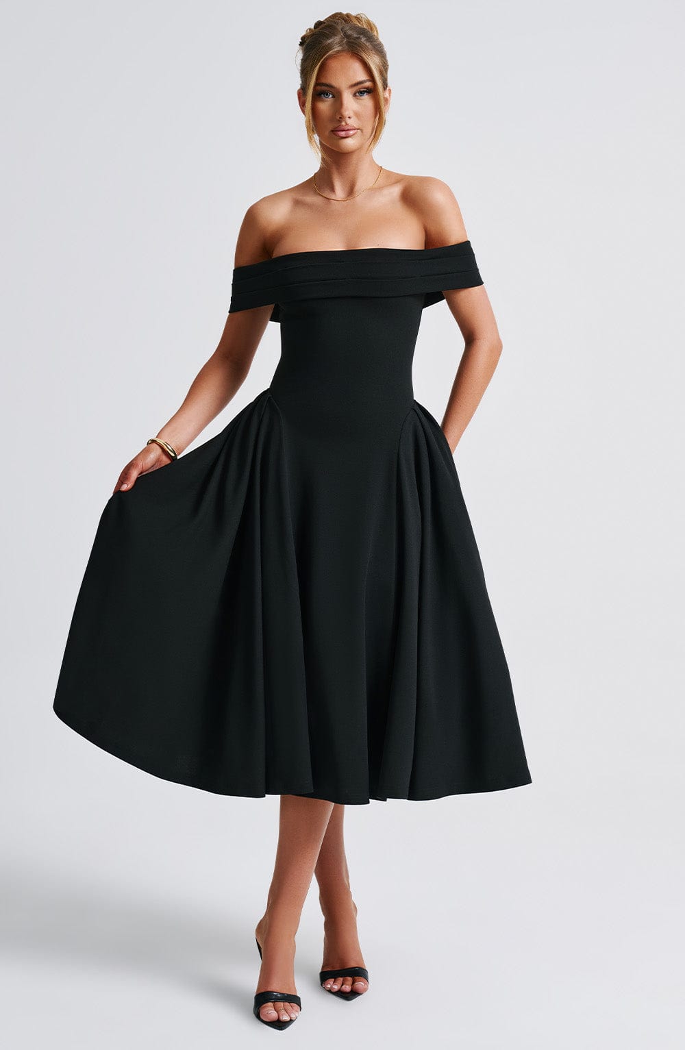 Robe mi-longue Miranda - Noir