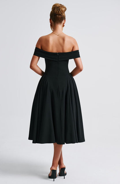 Robe mi-longue Miranda - Noir