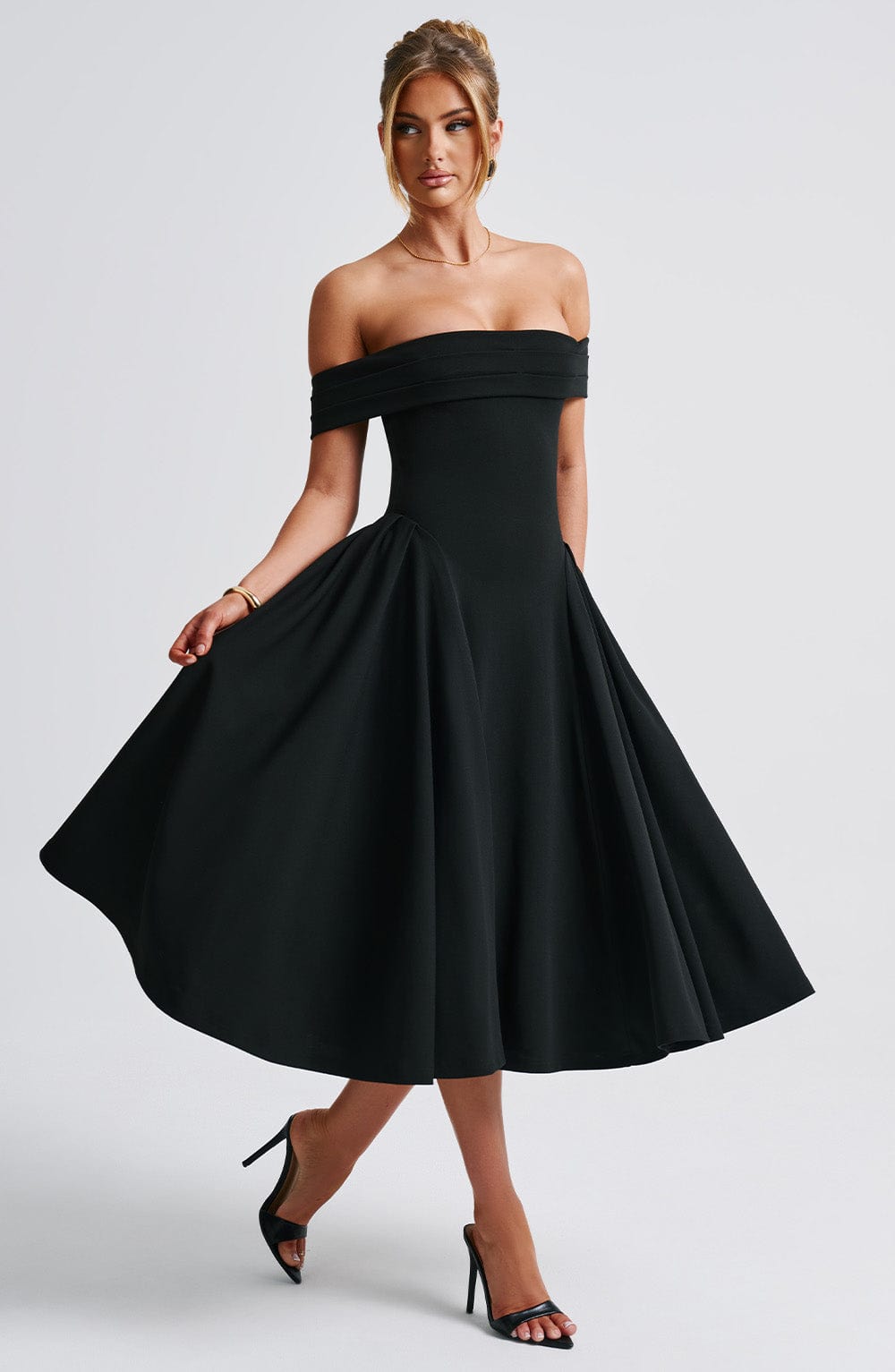 Robe mi-longue Miranda - Noir