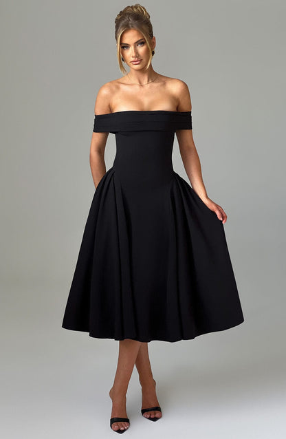 Robe mi-longue Miranda - Noir