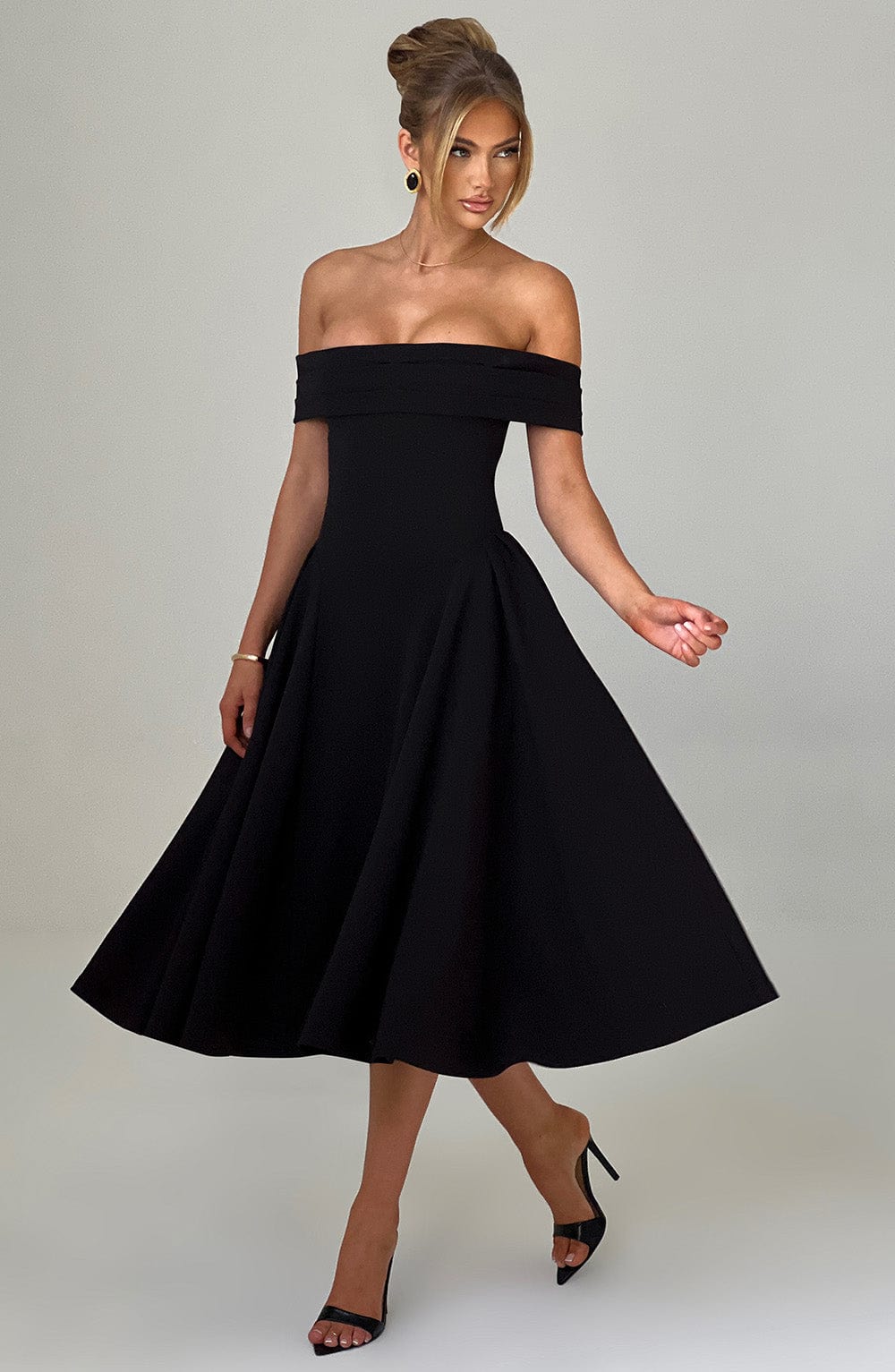 Robe mi-longue Miranda - Noir