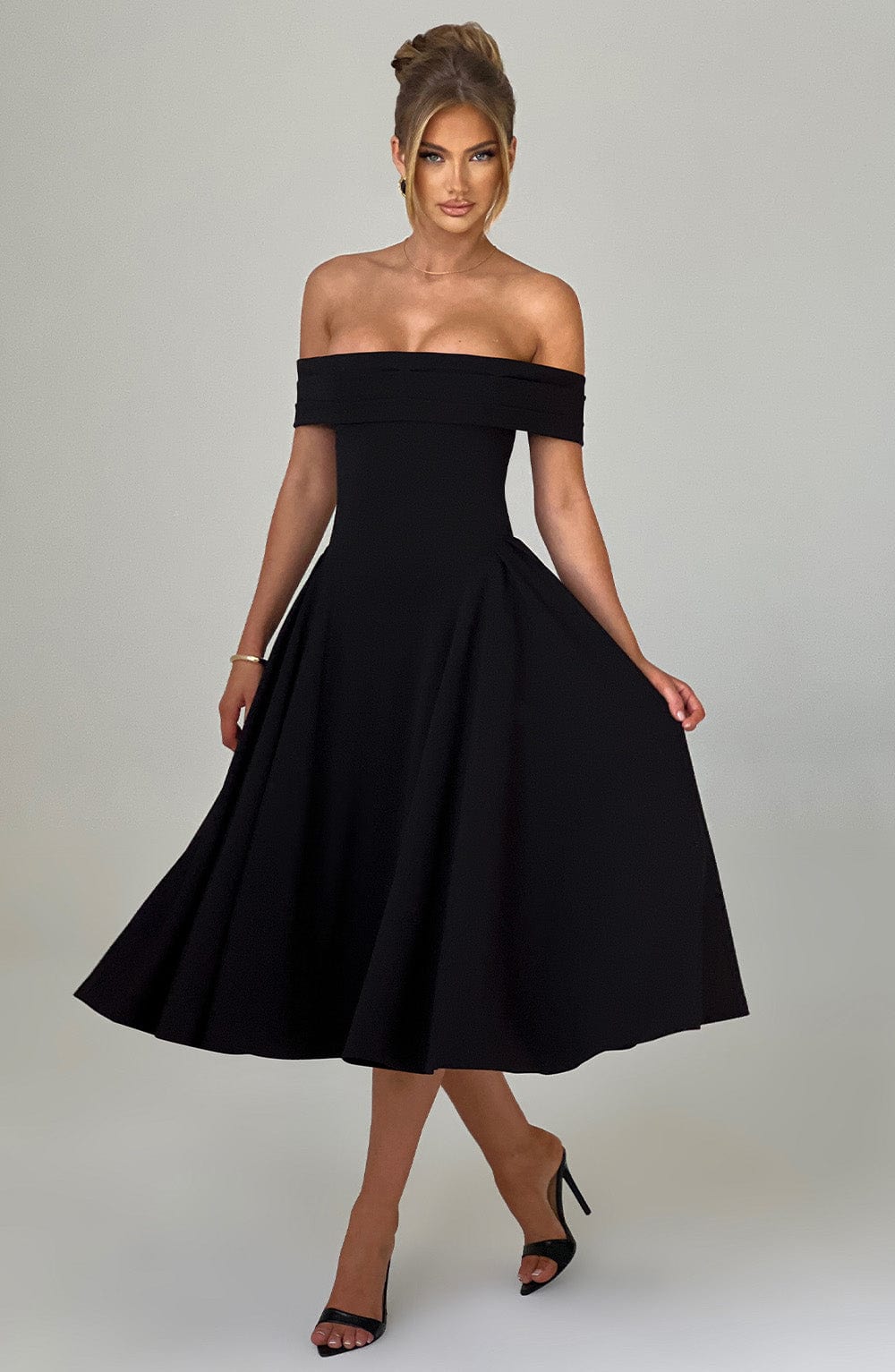 Robe mi-longue Miranda - Noir