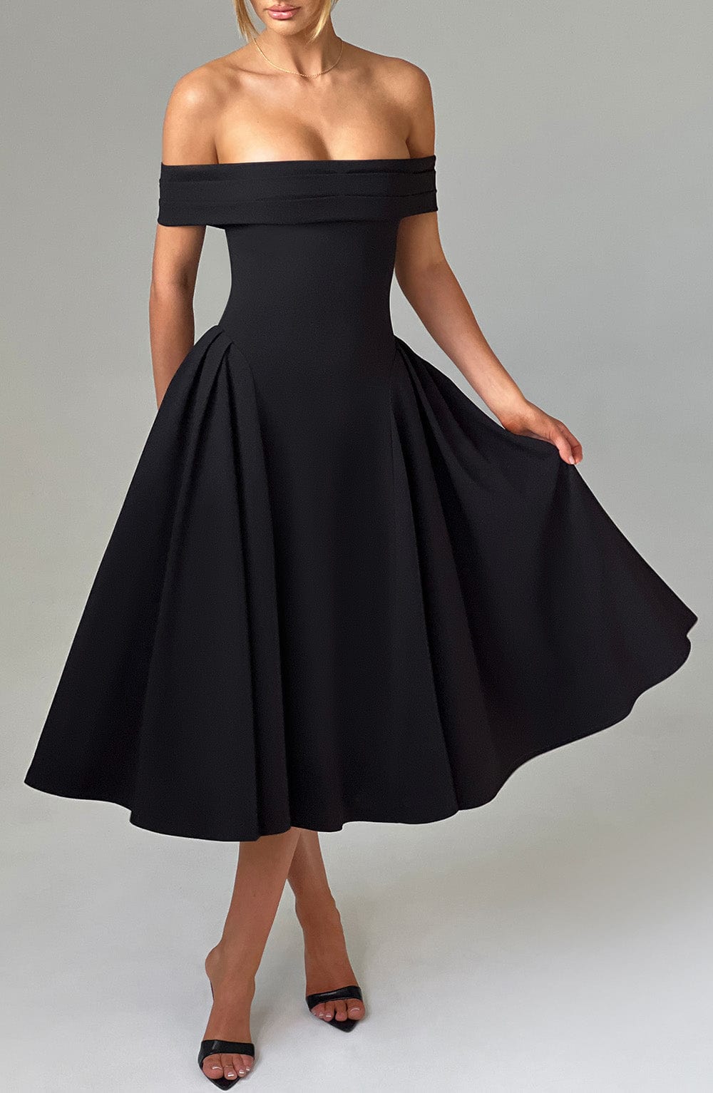 Robe mi-longue Miranda - Noir