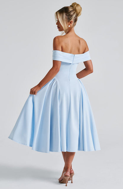 Robe mi-longue Miranda - Bleu