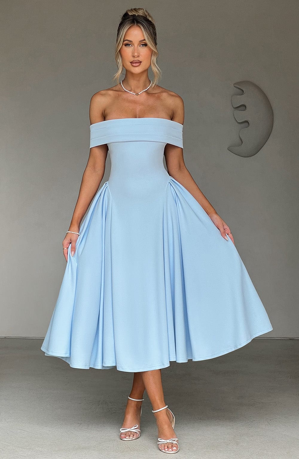 Robe mi-longue Miranda - Bleu