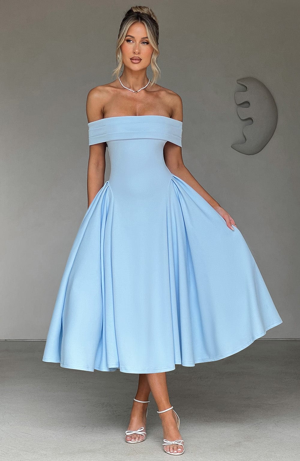 Robe mi-longue Miranda - Bleu