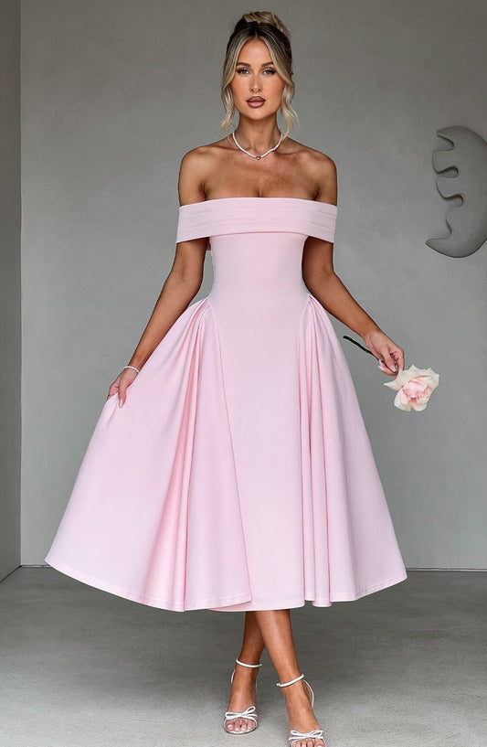 Robe mi-longue Miranda - Blush