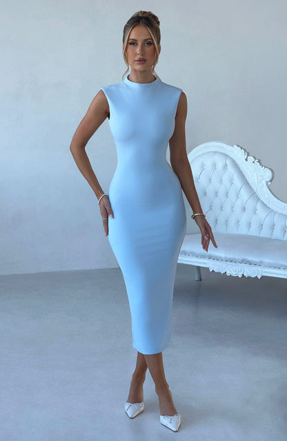 Robe mi-longue Moira - Bleu