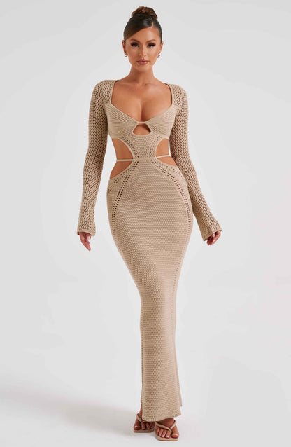 Robe longue Nadine - Beige