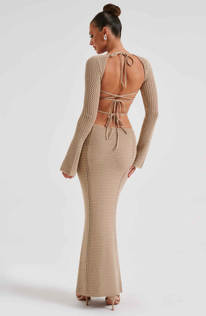 Robe longue Nadine - Beige