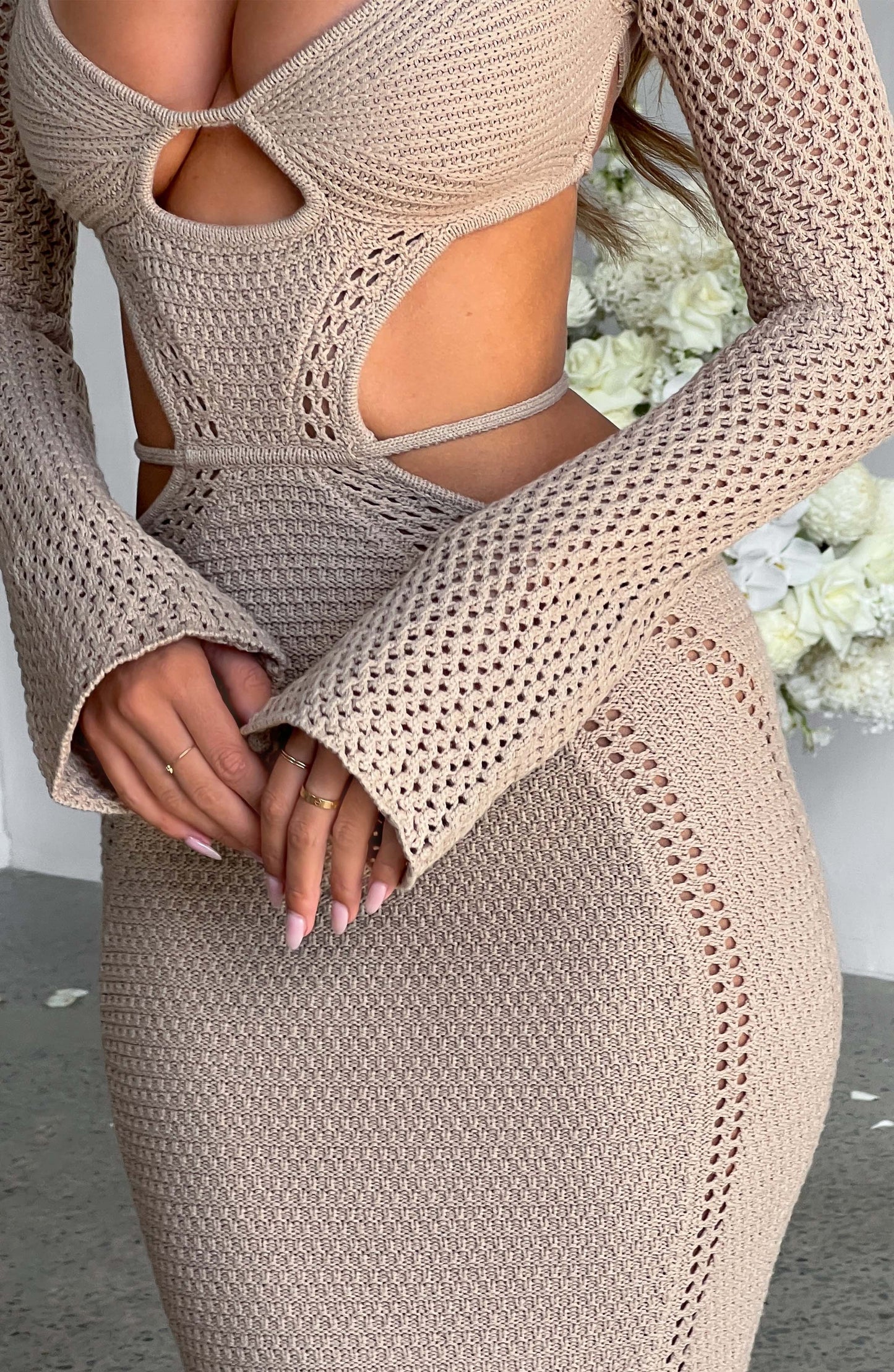 Robe longue Nadine - Beige