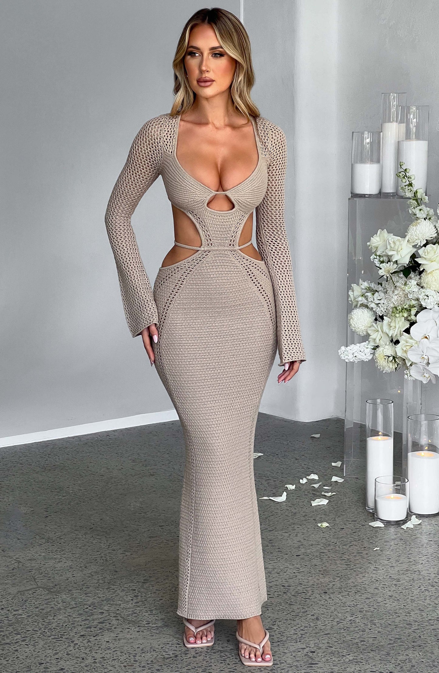 Robe longue Nadine - Beige