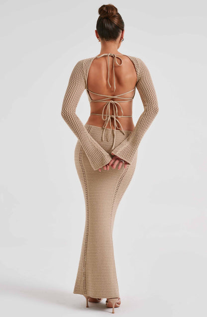 Robe longue Nadine - Beige