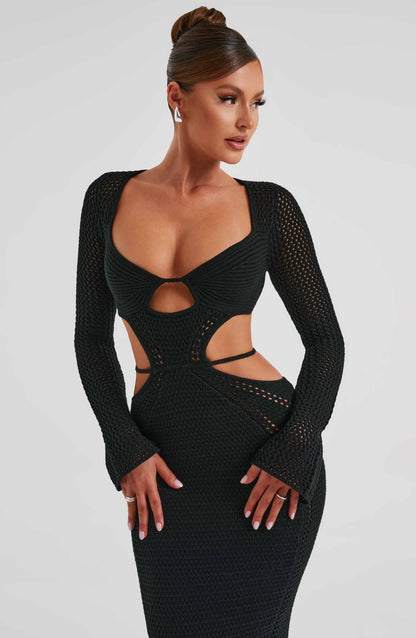 Robe longue Nadine - Noir