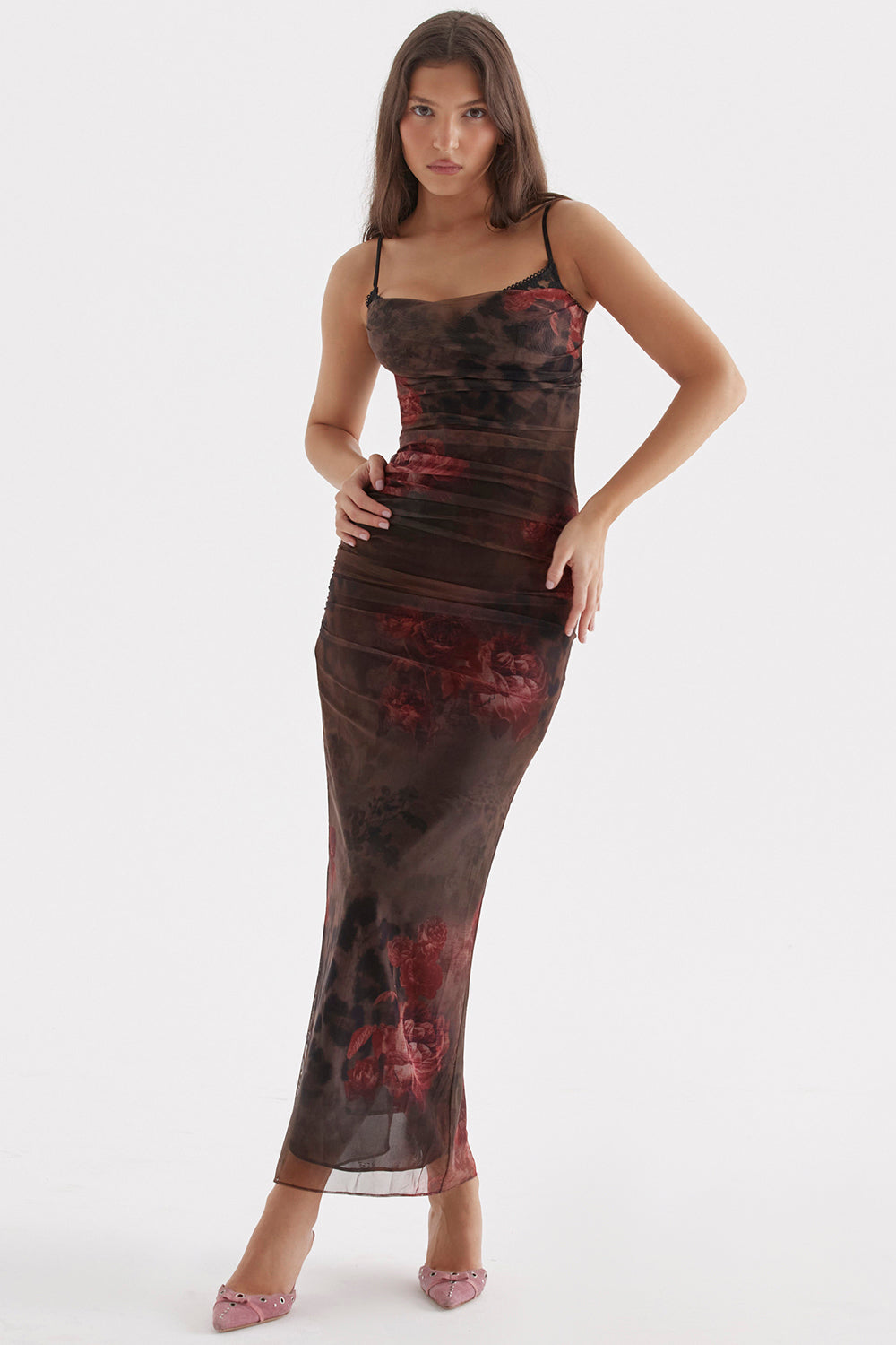 Naïla Robe Mi-Longue Imprimé Léopard