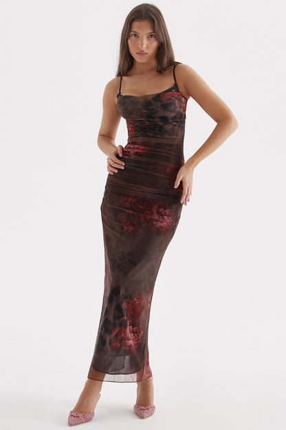 Naïla Robe Mi-Longue Imprimé Léopard