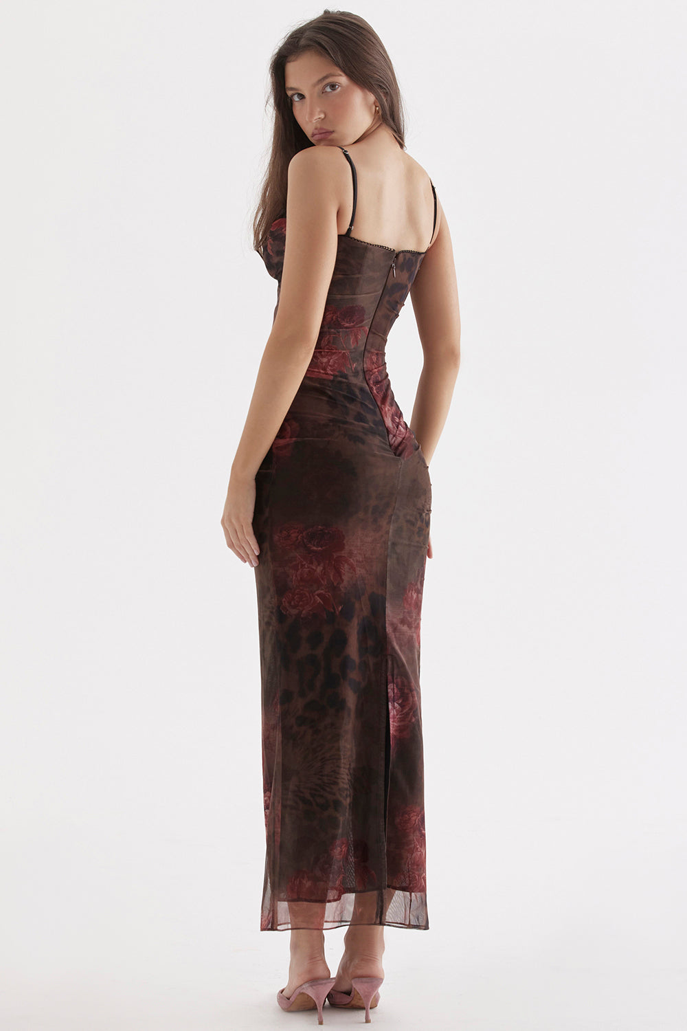 Naïla Robe Mi-Longue Imprimé Léopard