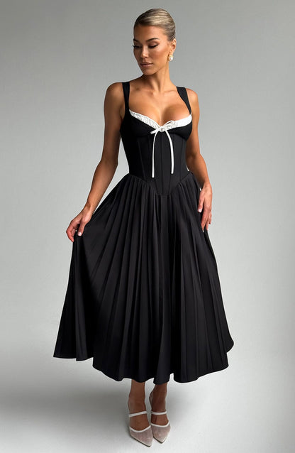 Natassia Mid-Length - Black/White