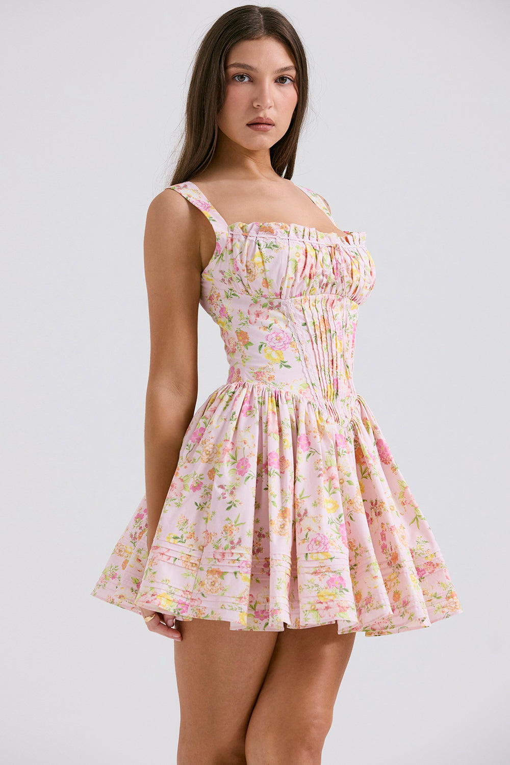 Rosalie Robe Courte — Fleuri Rose