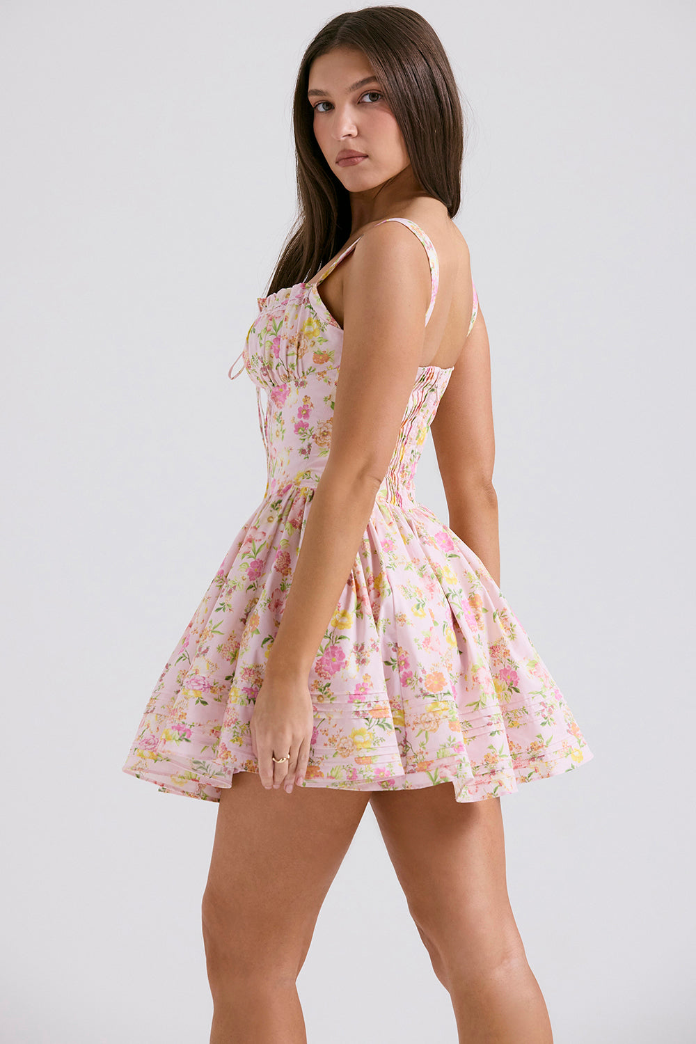 Rosalie Robe Courte — Fleuri Rose