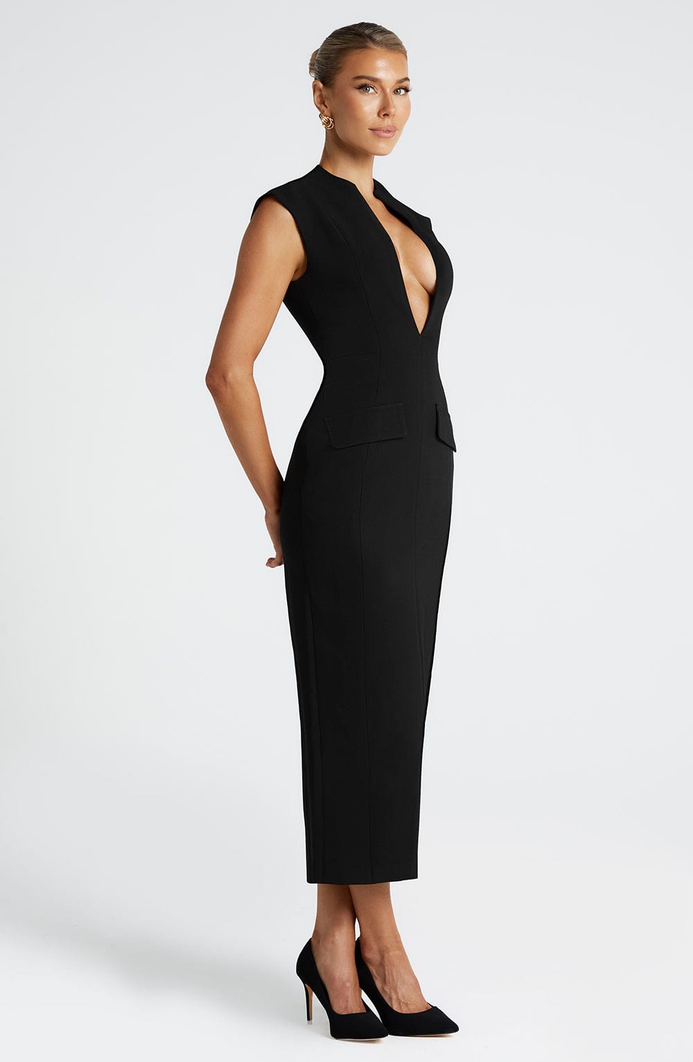 Robe mi-longue Nellie - Noir