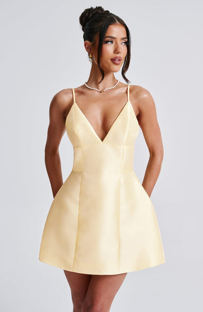 Robe courte Nicole - Citron