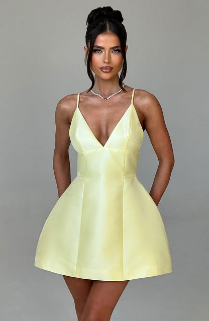 Robe courte Nicole - Citron