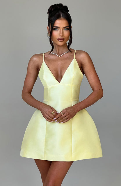 Robe courte Nicole - Citron