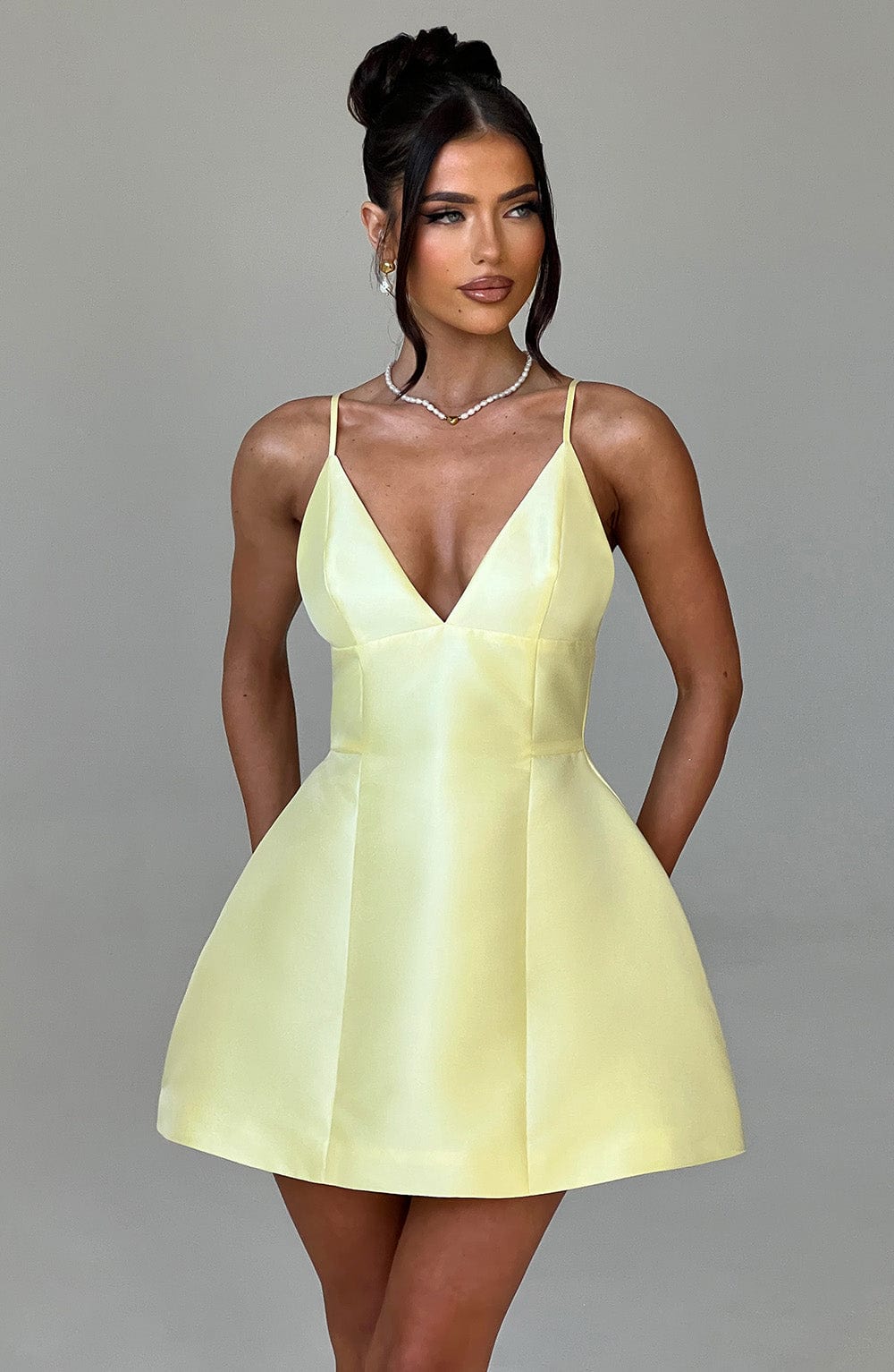 Robe courte Nicole - Citron