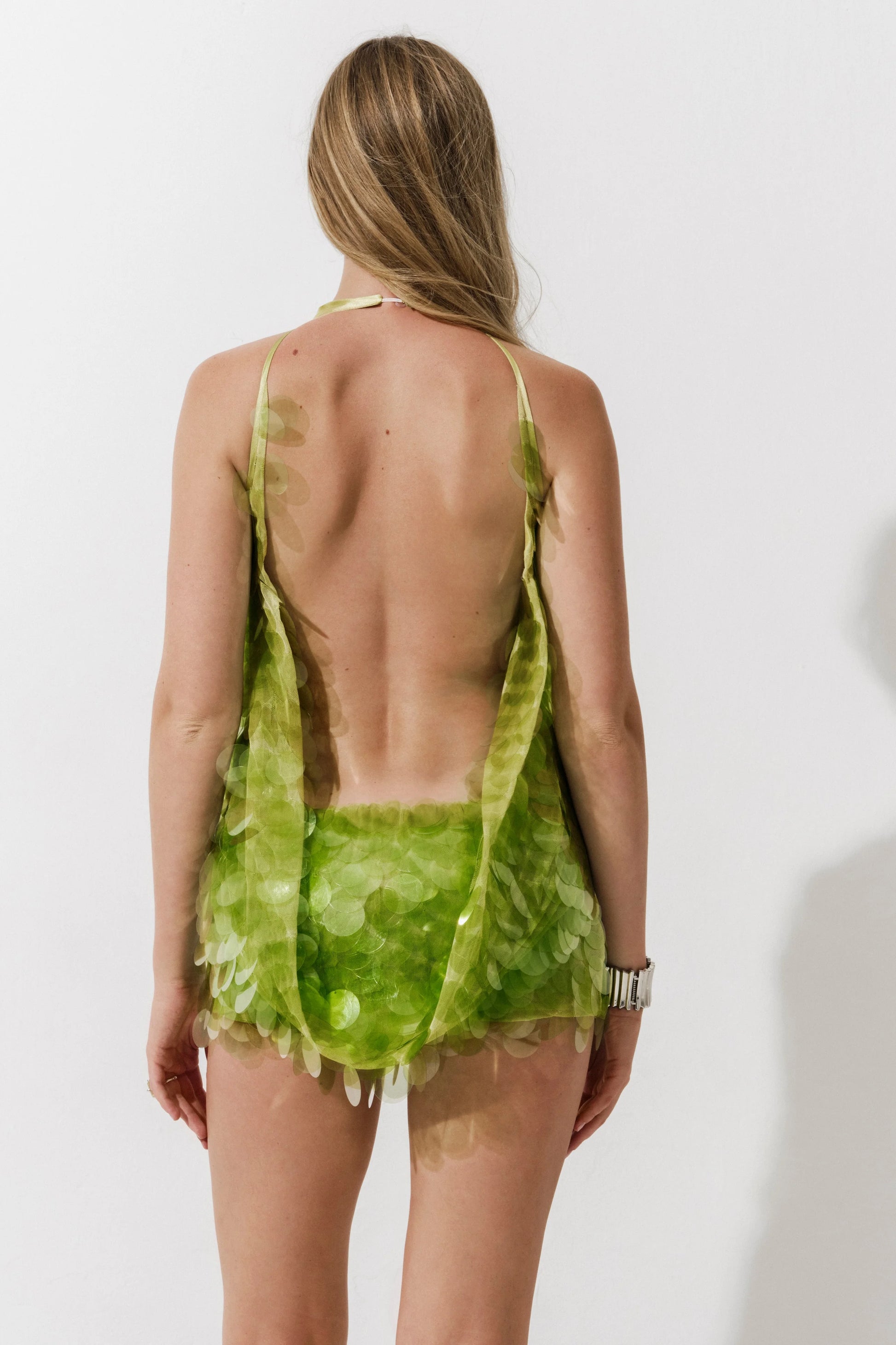 Ninon Robe Courte Vert Anis