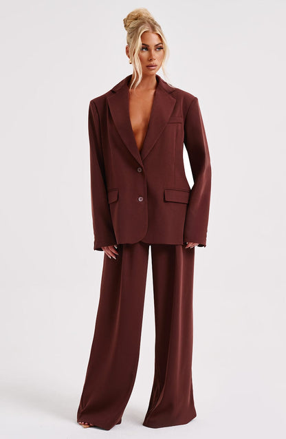 Noa Oversized Suit Jacket - Brown