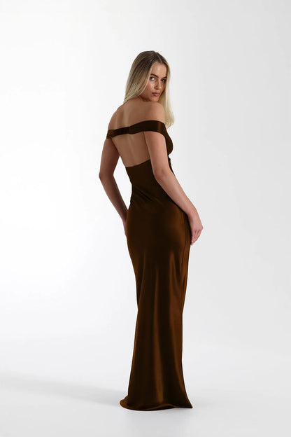 Ondine Robe Longue — Brun