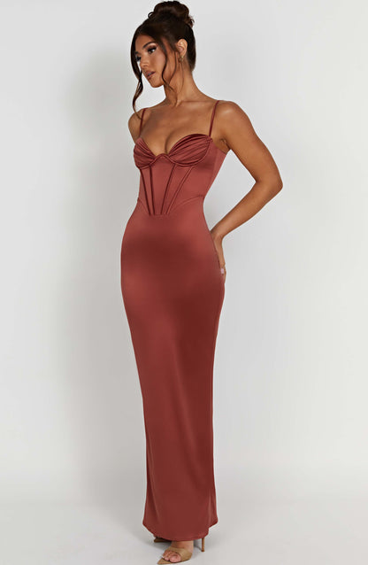 Robe longue Onika - Rouille