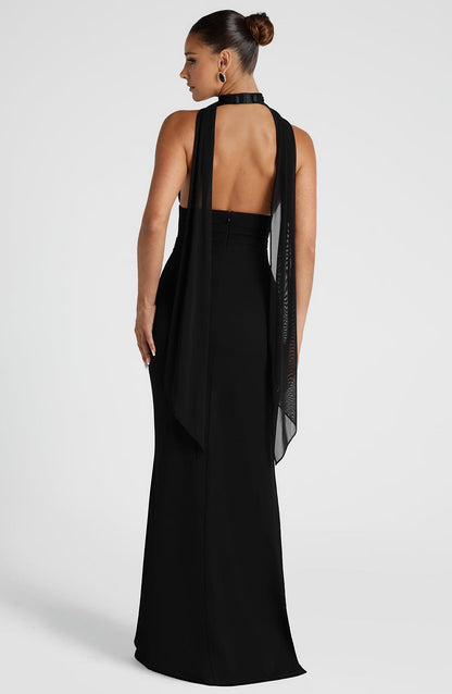 Robe longue Paulina - Noir